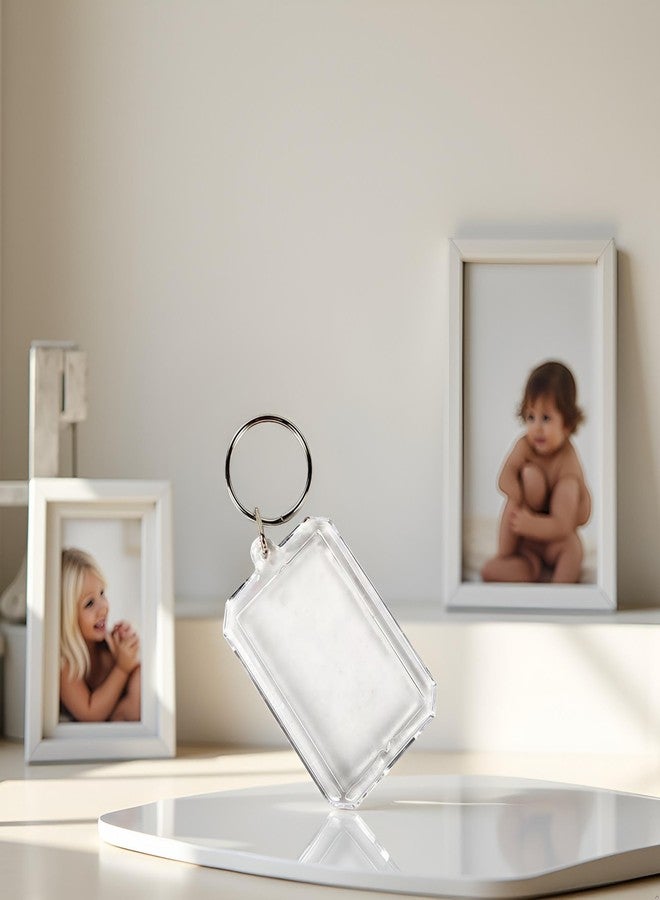 Tnyvm Transparent Acrylic Keychain Frame - Double-Sided Photo Insert Keyring, Picture Snap-In Holder, Photos, Ideal DIY Gift for Keepsakes and Souvenirs, Frames（7.6 * 5.6cm ） - Image 4